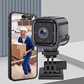 お買い得  屋内IPネットワークカメラ-ミニセキュリティカメラ Wi-Fi、1080p HD ワイヤレスベビーシッターカメラ、ナイトビジョン、動体検知アラート、回転式ブラケット付きポータブルペットモニター、屋内ホームオフィス監視用、ブラック