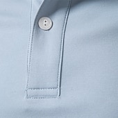 abordables Polo classique pour homme-Homme Polo Chemise de golf Occasionnel Rue Revers Manche Courte Basique Moderne Uni Poids Léger Boutons Été Printemps Coupe régulière bleu marine Kaki Gris Bleu clair Polo