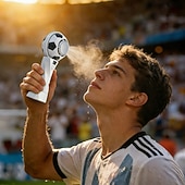 cheap Handheld Fans-Soccer Handheld Fan, Portable Personal Mini Fan with LED Digital Display, USB-C Rechargeable Small Football Fan with Desk Base for Kids, Sports Fans, Travel, Office, Outdoor