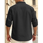 preiswerte Lässiges Henley-T-Shirt-Herren T Shirt Waffel-Henley-Hemd Henley Hemd Langarmshirt Langarm Henley Sommer Frühling Einfach Mode Streetwear Freizeit Knöpfe Lässig Täglich Urlaub Blau Schwarz Weiß Top T-Shirt für Herren