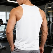 tanie Tank topy sportowe-Męskie Bezrękawnik Kamizelka Podkoszulki Bluzka na ramiączkach Bez rękawów Łódeczka Lato Wiosna Równina Moda Klasyczny Wygodny Gładkie Codzienny Siłownia Ulica Czarny Biały Wino Top Tee dla mężczyzn