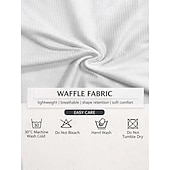 Недорогие Простая футболка-Набор из 2 женских футболок с вафельной текстурой, вафельный трикотаж, однотонные, стильные, базовые, классические, с коротким рукавом, круглым вырезом, стандартного кроя, повседневные, пляжные, розовые+оранжевые.