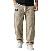  Ανδρικά Παντελόνια Casual παντελόνι Φαρδύ παντελόνι Παντελόνια με υφή Ζακάρ Κορδόνι Ισιο πόδι Σκέτο Άνεση Πλήρες μήκος Causal Καθημερινά ΕΞΩΤΕΡΙΚΟΥ ΧΩΡΟΥ Διακοπές Μοντέρνα Θαλασσί Μαύρο Μικροελαστικό