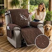 cheap Recliner Cover-100% Waterproof Recliner Covers Non Slip Recliner Chair Cover with Pocket Quilted Furniture Protector Washable for Kids Pets Dogs Cats