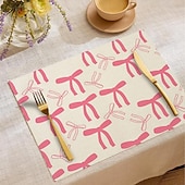 Χαμηλού Κόστους Placemats &amp; Coasters &amp; Trivets-Σουπλά από πολυεστέρα με μοτίβο πεταλούδας και κόμπο, πλενόμενο αντιολισθητικό τραπεζομάντιλο για τραπεζαρία, ανθεκτικό κάλυμμα τραπεζιού κουζίνας ανθεκτικό στη θερμότητα, μοντέρνα διακόσμηση σπιτιού,