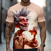 levne 3D trička-Vtipné pánské grafické tričko s 3D karikaturou starého muže a whisky, bláznivý opilý dědeček, kreslený krátký rukáv, kulatý výstřih, ležérní tričko, dárek pro milovníky alkoholu, značkové oblečení,