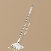 baratos Produtos de limpeza-Esfregão descartável sem contato com 2 panos reutilizáveis, mini esfregão para limpeza a seco e úmida, esfregão plano com encaixe fácil para espaços pequenos, instalação em 1 segundo.