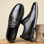 cheap Slip-On Casual Shoes-Men's White Embossed Slip-On  Shoes with Sleek Square Toe and Decorative Sole, Modern Formal Loafers for Businessmen and Stylish Men, Ideal for Weddings, Office Wear, Parties and Banquets