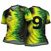  男女兼用(儿童不要选这个) 幾何学模様 勾配 抽象的 ブラジル サッカーの夏 グローバルマッチ ランニングトップ ランニングＴシャツ 夏 半袖 UPF 50 速乾性 高通気性 ジム ランニング Track フィットネス ブラック / イエロー スポーツウェア アクティブウェア