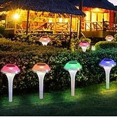 preiswerte Bodenlichter-1 Stück Solar-Gartenleuchte in Pilzform, wasserdicht, für Gartenwege, Rasen, Terrasse, Hof, Gehwege und Einfahrten, 2 Lichteffekte (weiß &amp; farbwechselnd).