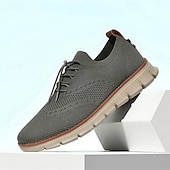 cheap Casual Lace-Up Shoes-Men's Breathable Knit Lace-Up Sneakers, Lightweight Comfort Walking Shoes, Casual Sport Style for Men, Perfect for Travel, Outdoor Leisure, Commuting and Everyday Wear