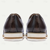 abordables Zapatos de Vestir Clásicos-Zapatos de vestir de cuero bicolor con cordones y estilo brogue, calzado casual elegante para hombre, ideal para el trabajo, fiestas y eventos nocturnos.