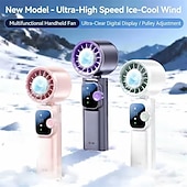 お買い得  携帯扇風機-冷風を送るハンディファン、199段階の風量調節が可能なポータブルミニファン（LEDディスプレイ付き）、折りたたみ式USB充電式小型ファン（旅行、スポーツ、キャンプに最適）、高速パーソナル冷却