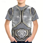 billiga Pojkens 3D Vision &amp; Geometri-Pojkars 3D-grafik rolig t-shirt kortärmad 3D-tryck sommar vår sport mode streetwear barn 4-12 år rund hals casual daglig utomhus normal passform