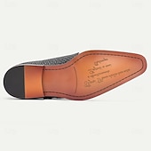 economico Scarpe Eleganti Classiche-Scarpe eleganti da uomo di alta qualità in vera pelle verniciata nera con fibbia, pannello testurizzato, calzature formali di lusso per uomini d'affari, matrimoni, ufficio, banchetti e abbigliamento serale sofisticato.