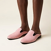 お買い得  メンズ・クロッグス＆ミュール-メンズ ピンク スエード ミュール ローファー スリッポン ファッション ドレスシューズ ソフトでエレガントなステートメント フットウェア 結婚式、パーティー、宴会、プロム、イブニング イベントに最適