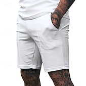 voordelige Sweat short-Voor heren Sweat short Korte broek Zomer korte broeken Casual korte broek Zak Elastische taille Effen kleur Comfort Ademend Knielengte Casual Buiten Vakantie Vakantie Modieus Zwart Wit Micro-elastisch