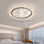 cheap Ring &amp; Round Design-Modern Aluminum Ceiling Lamp, Round Acrylic LED Flush Mount Ceiling Light. Three-Color Dimming, Eye Protection, Round Design Close to Ceiling Fixture, for Bedroom Living Room