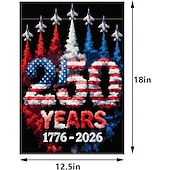 olcso 250. évforduló-2 db-os, az USA 250. évfordulójára tervezett kerti zászló hazafias sassal, kereszttel és "egy nemzet Isten alatt" felirattal, tartós kültéri udvari dekoráció ünnepségekre