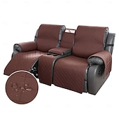 voordelige Fauteuilhoes-100% waterdichte hoes voor relaxbank, tweezitsbank, morsbestendig met middenconsole, antislip, gewatteerde bankbeschermer, bankhoes voor 2-zits relaxbank, meubelhoes voor thuis
