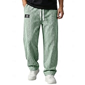  Ανδρικά Παντελόνια Casual παντελόνι Φαρδύ παντελόνι Παντελόνια με υφή Ζακάρ Κορδόνι Ισιο πόδι Σκέτο Άνεση Πλήρες μήκος Causal Καθημερινά ΕΞΩΤΕΡΙΚΟΥ ΧΩΡΟΥ Διακοπές Μοντέρνα Θαλασσί Μαύρο Μικροελαστικό