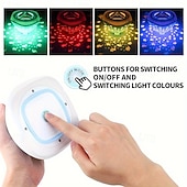 abordables Luces subacuáticas-2 luces flotantes LED RGB con forma de pez, resistentes al agua (IP67), ideales para estanques, jarrones y acuarios. Perfectas para fiestas al aire libre y como iluminación ambiental decorativa de