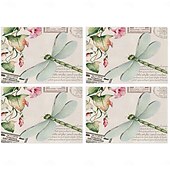 Χαμηλού Κόστους Placemats &amp; Coasters &amp; Trivets-Σουπλά τραπεζαρίας από ύφασμα με λουλούδια και πεταλούδα τεσσάρων εποχών, υφασμένο ορθογώνιο τραπεζομάντιλο 100% πολυεστέρα, σχέδιο με λουλουδάτο μοτίβο λιβελούλας πεταλούδας, πλένεται στο πλυντήριο,