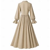  Mittelalterlich Renaissance Kleid langarm Pirat Wikinger Kostüm Damen Seeräuber Fantasie Halloween Karneval Leistung LARP Renaissance-Messe Erwachsene Kleid