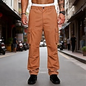 abordables Pantalons Cargo-Homme Pantalons Cargo Pantalons Pantalon tactique Pantalons de Travail Pantalon de randonnée Taille Élastique Multi-poches Poche à Rabat Uni Confort Portable Occasionnel Quotidien Extérieur Vacances