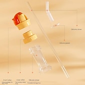 preiswerte Obst- und Gemüsezubehör-2 Stück Trinkflaschen-Aufsätze mit Strohhalm, Strohhalmkopf für Wasserflaschen, universell passend für Säfte &amp;Wasserflaschen mit auslaufsicherem Klappdeckel für Kleinkinder &amp; Kinder