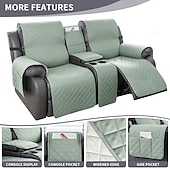 voordelige Fauteuilhoes-100% waterdichte hoes voor relaxbank, tweezitsbank, morsbestendig met middenconsole, antislip, gewatteerde bankbeschermer, bankhoes voor 2-zits relaxbank, meubelhoes voor thuis