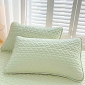 baratos Textured lance travesseiros-Capa de travesseiro acolchoada e impermeável, à prova de derramamentos, macia e respirável, com zíper, para cama, ideal para quarto e casa.