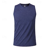 abordables Débardeurs-Homme Débardeur Gilet Sous-Vêtements T-shirt sans manches Sans manches Col ras du cou Été Printemps Uni Mode Léger Classique Séchage Rapide Salle de sport Rue Sports Bleu Blanche bleu marine T-shirt