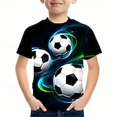 baratos Menino 3D Esportes &amp; Jogo-Para Meninos 3D Gráfico Futebol Americano Camisetas de futebol Camisa Camiseta Manga Curta Impressão 3D Verão Primavera Esportes Moda Roupa de rua Infantil 4-12 anos Gola Redonda Casual Diário Ao ar