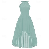 cheap Chiffon Dresses-Women's Midi Dress Chiffon Dress Casual Dress Elegant Fashion Modern Outdoor Vacation Party Regular Fit Plain Sleeveless Halter Neck Blue Pink Purple Summer Spring