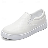 abordables Zapatos Casuales Slip-On-Zapatillas deportivas blancas sin cordones para hombre, ligeras, transpirables, de caña baja, cómodas, de estilo minimalista, ideales para el día a día, viajes, desplazamientos y para el fin de semana.