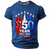  2026 250 aniversario camiseta de hombre de color sólido bandera americana de EE. UU. T-shirt de manga corta camiseta de impresión 3D camiseta de cuello redondo vintage retro patriótica festival