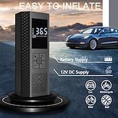 halpa Ilmapumput-kannettava ilmakompressori autonrenkaille, langaton rengastäyttölaite digitaalisella LCD-näytöllä, 150 psi:n sähköinen ilmapumppu, automaattinen sammutus, ladattava USB-C-kaapeli autoon,