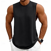 abordables Camisetas sin mangas de gimnasio-Hombre Camiseta sin mangas Chaleco Camisetas Interiores Camisa sin mangas Sin Mangas Escote Redondo Verano Primavera Plano Moda Deportivo Clásico Puro Casual Gimnasia Calle Negro Blanco Rosa Camiseta