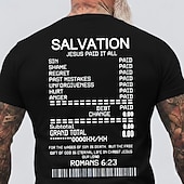  Maglietta con grafica della Bibbia di Salvezza Gesù L'ha Pagato Tutto Ricevuta Fattura Romani 6 23 Versetto Biblico Cristiano Religioso Fede T Shirt Grafica Collo Rotondo Vestibilità Regolare Casual