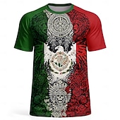  Herren-Fußballtrikot im Azteken-Adler-Design, inspiriert von Mexiko, sportliches Sommer-Kurzarmshirt, UPF 50+, schnelltrocknend, atmungsaktiv, 2026, Fußball-Fan-Shirt, Turnier, Fußball, Fitnessstudio,