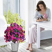  24 Inch Artificial Flower Stake Outdoor Decor Morning Glory Boxwood Topiary Ball Trees Multi-Color Garden Stakes for Yard & Lawn, No Fade Heavy Duty Plastic, All Season Decoration