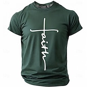  Hombre Cruz Fe Camiseta Manga Corta Camiseta Impresión 3D Cuello Barco Camisa Moda Design Sencillo Casual Diario Fiesta Rojo Verano Primavera Ropa S M L XL XXL XXXL
