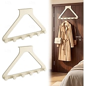 رخيصةأون خطاف-خطافان للتعليق فوق الباب، خطافات لتعليق المناشف، رفوف مناشف للحمام مع 6 خطافات للمعاطف، مستلزمات أساسية لحمام السكن الجامعي