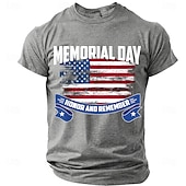  Muistopäivä Miesten Soldier T-paita Lyhythihainen T-paita 3D-tulostus Tiukka pyöreä kaula-aukko Paita Muoti Päivittäin Päivittäin Katu Rubiini Kesä Kevät Vaatetus S M L XL XXL XXXL