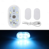 abordables Gadgets pour intérieur de voiture-Lot de 4 lampes d'ambiance LED sans fil pour l'intérieur de voiture, rechargeables par USB, à capteur tactile et aimantées, pour plancher, portières et coffre, étanches et compactes, disponibles en
