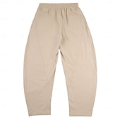 abordables Día festivo-Hombre Pantalones de lino Pantalones Pantalones bombachos holgados Correa Cintura elástica Plano Comodidad Transpirable Longitud total Diario Exterior Festivos Vacaciones Moda Negro Blanco Rígido