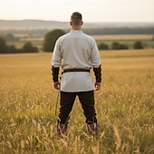 voordelige Outfits-Set Middeleeuws Renaissance Outfits Fancy kostuum Krijger Vikingen Kostuum Voor heren Viking Halloween Carnaval Prestatie LARP Ren Faire Volwassenen Zomer Lente