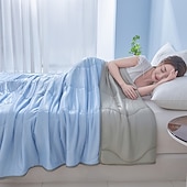 economico Biancheria da letto rinfrescante-Trapunta rinfrescante estiva, coperta leggera e traspirante, morbida coperta in seta ghiaccio per camera da letto, biancheria da letto per la casa