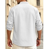 preiswerte Lässiges Henley-T-Shirt-Herren T Shirt Waffel-Henley-Hemd Henley Hemd Langarmshirt Langarm Henley Sommer Frühling Einfach Mode Streetwear Freizeit Knöpfe Lässig Täglich Urlaub Blau Schwarz Weiß Top T-Shirt für Herren